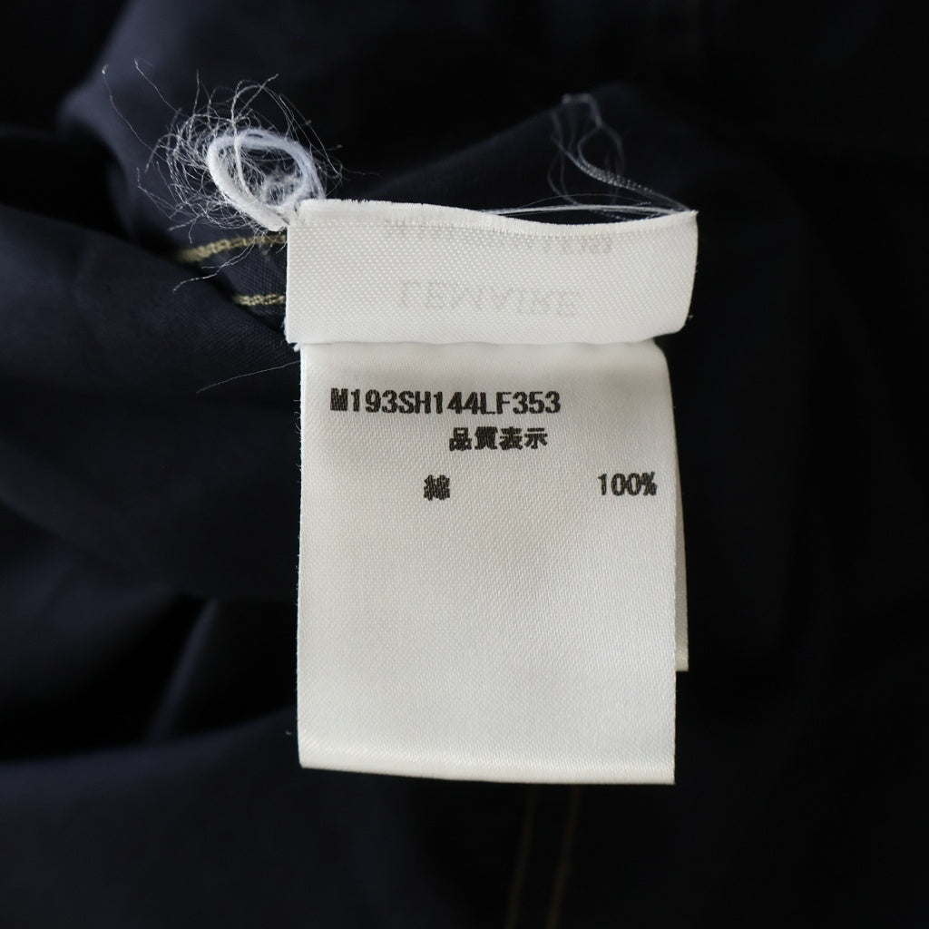 LEMAIRE(ルメール) 20AW イエローステッチ 長袖コットンシャツ ブラック M193 SH144 LF353