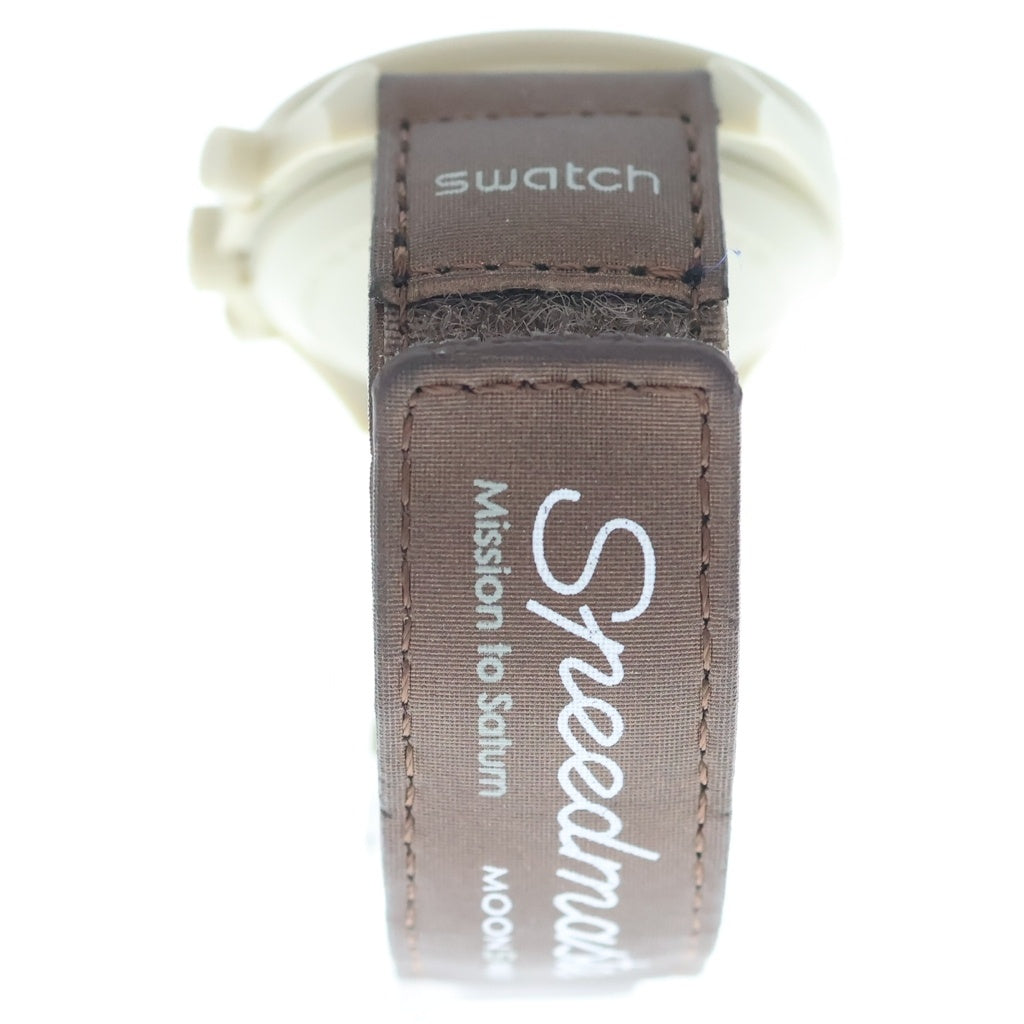 OMEGA(オメガ) 22SS ×SWATCH BIOCERAMIC MOONSWATSH MISSION TO SATURN スウォッチ バイオセラミック ムーンスウォッチ ミッショントゥサターン クォーツ式 ブラウン文字盤 腕時計 SO33T100