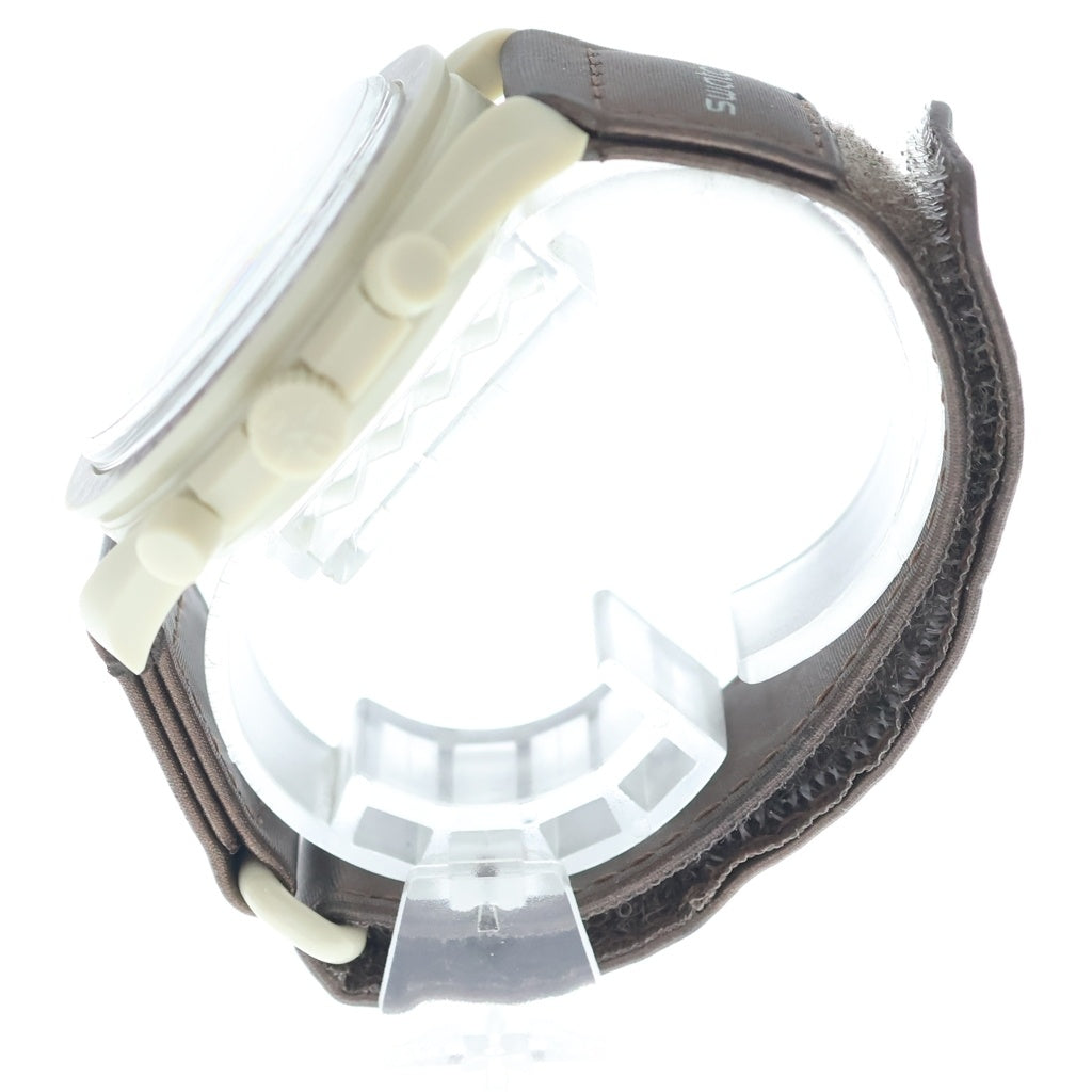 OMEGA(オメガ) 22SS ×SWATCH BIOCERAMIC MOONSWATSH MISSION TO SATURN スウォッチ バイオセラミック ムーンスウォッチ ミッショントゥサターン クォーツ式 ブラウン文字盤 腕時計 SO33T100