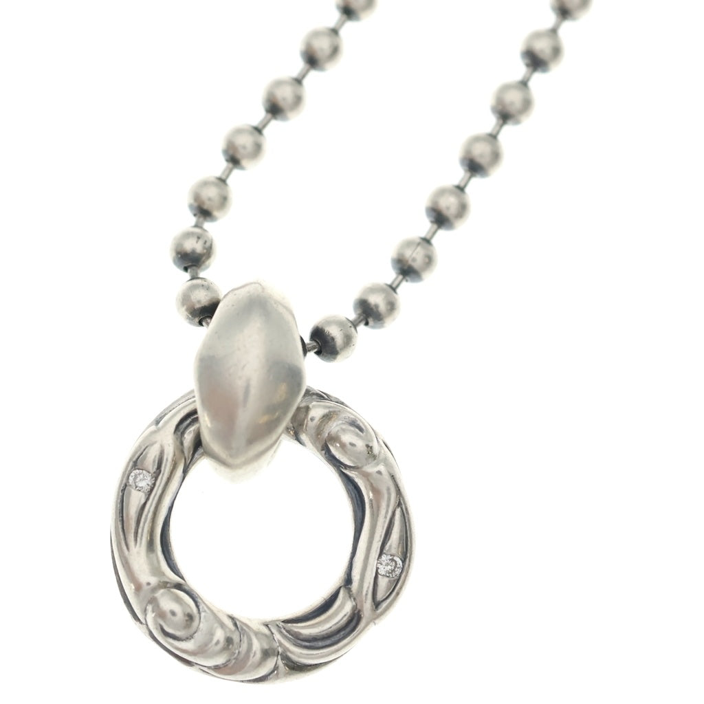 LONE ONES(ロンワンズ) LIKED CRANE DIAMOND RING メイティングフライトボールチェーン リンクド クレーンダイヤモンドリングペンダント ネックレス シルバー