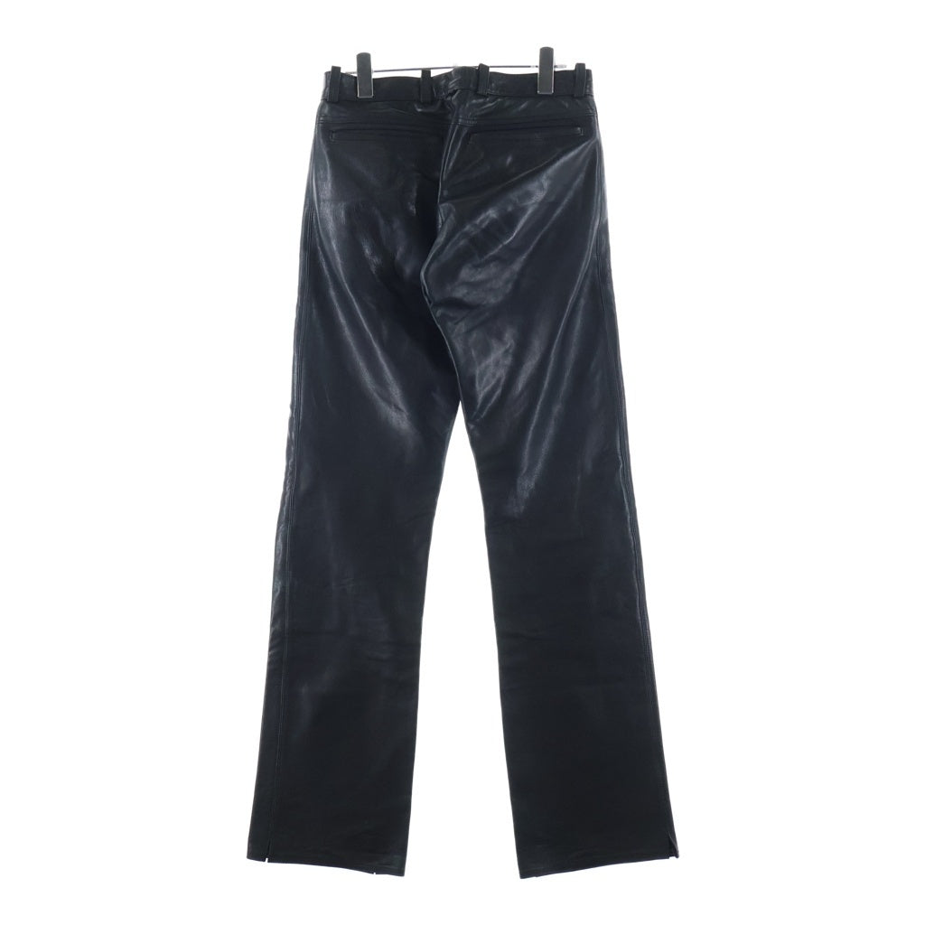CHROME HEARTS クロムハーツ OLD FLORAL BUTTON LEATHER STRAIGHT PANTS オールド フローラルボタン レザーパンツ ブラック CHROME HEARTS(クロムハーツ) OLD FLORAL BUTTON LEATHER STRAIGHT