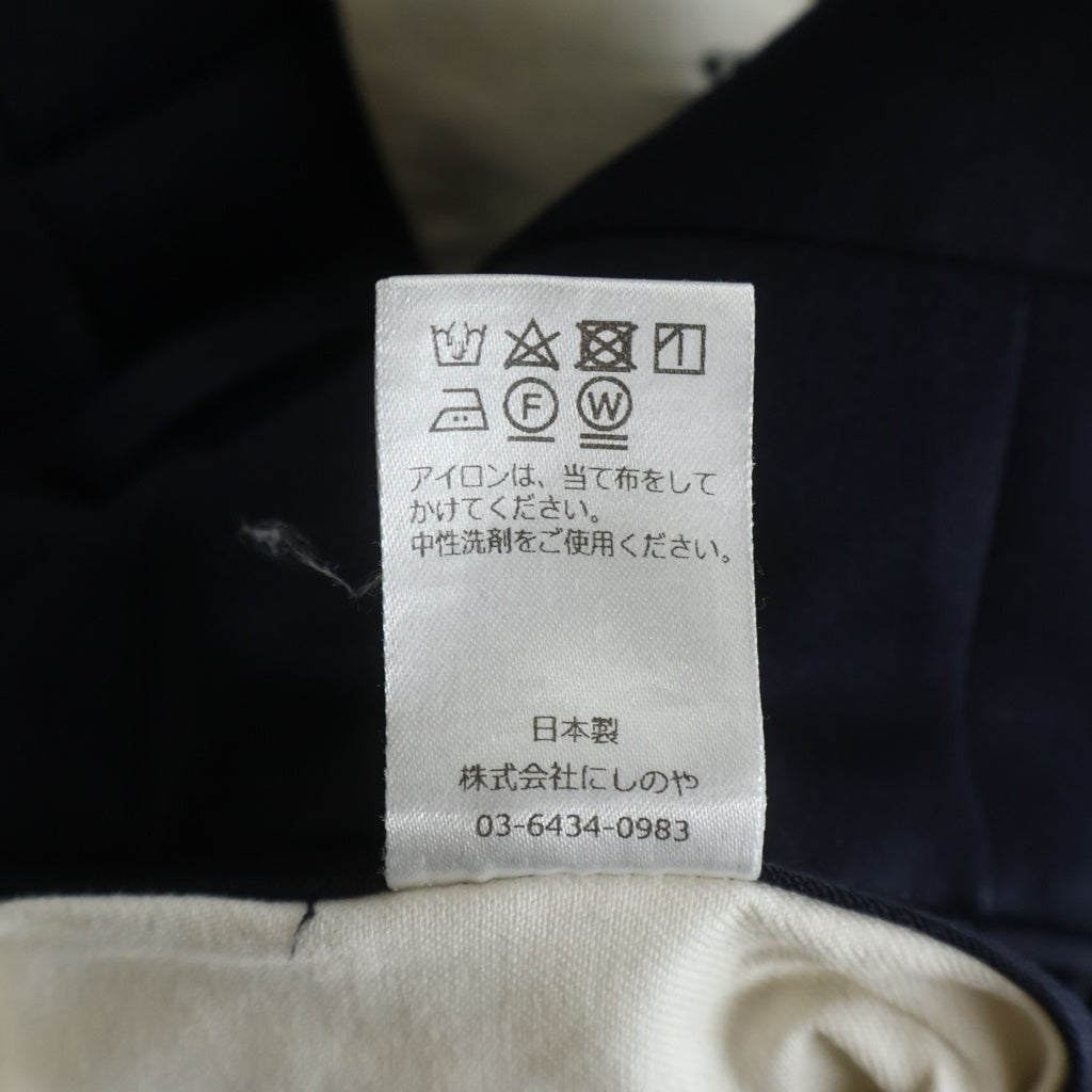 NEAT(ニート) ポリエステル 2タック ボタンフライスラックス トラウザーパンツ ネイビー