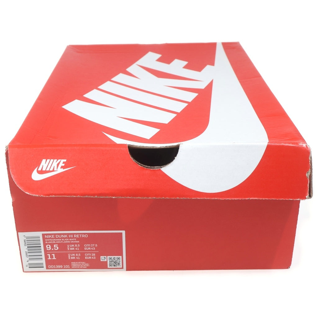 NIKE(ナイキ) DUNK HI RETRO ORANGE BLAZE ダンク ハイ レトロ オレンジブレイズ ハイカットスニーカー ホワイト/オレンジ US9.5/27.5cm DD1399-101