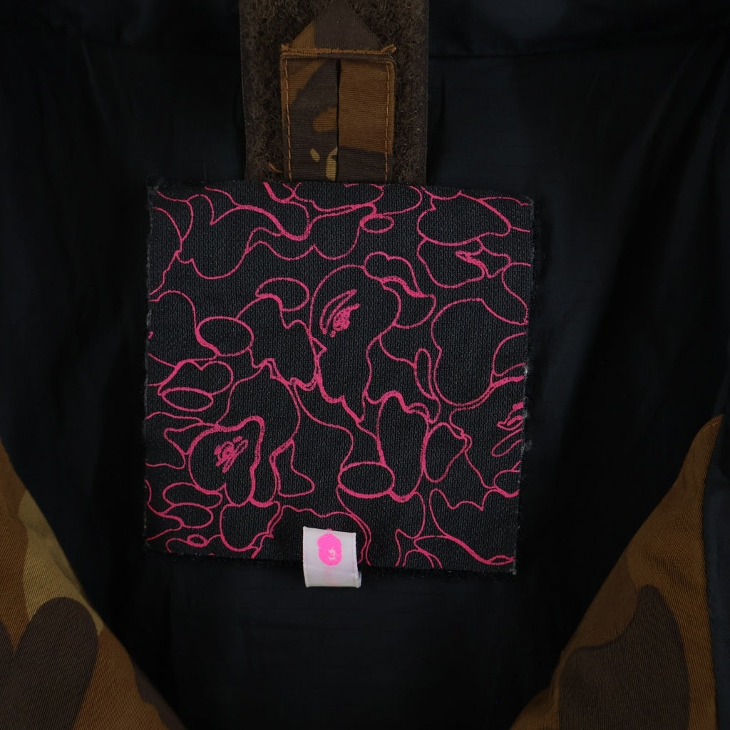 A BATHING APE(アベイシングエイプ) CAMO SNOWBOARD JACKET カモ スノーボード フーデッドマウンテンジャケット ブラウン