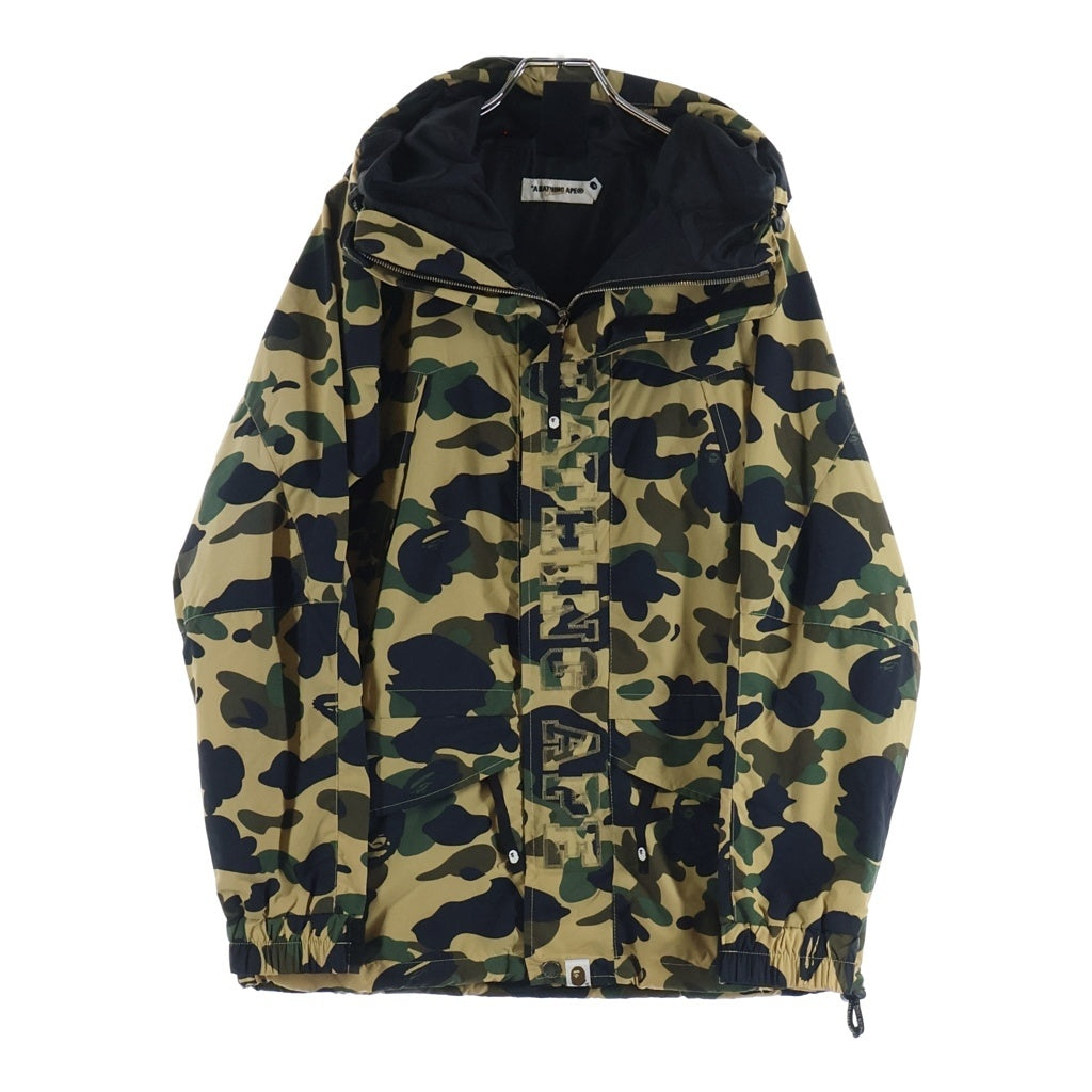 A BATHING APE(アベイシングエイプ) CLASSICS 1ST CAMO SNOWBOARD JACKET カモ柄 スノーボード フーデッドマウンテンジャケット カーキ