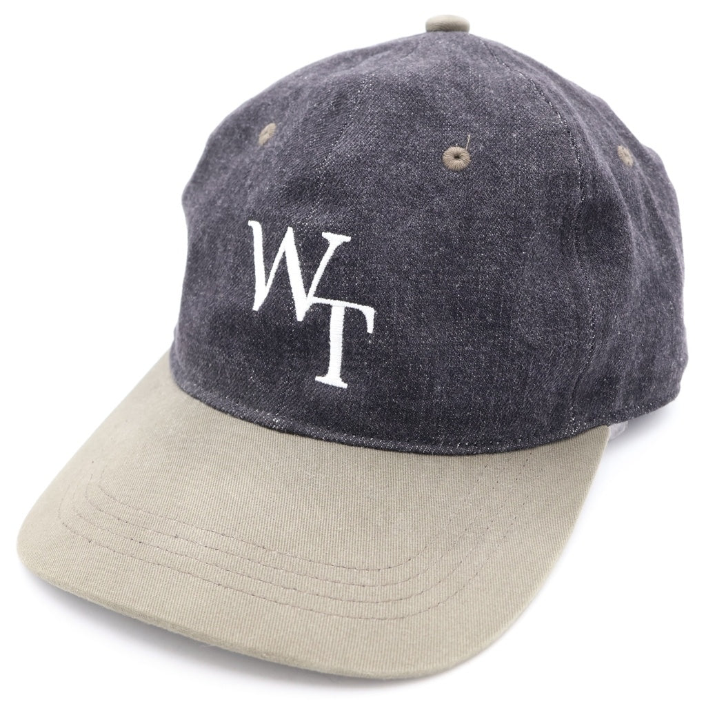 WTAPS(ダブルタップス) 22AW T-6H 03 CAP COTTON DENIM LEAGUE ロゴエンブロイダリー デニム 6パネル ベースボールキャップ 帽子 ブラック 222HCDT-HT14