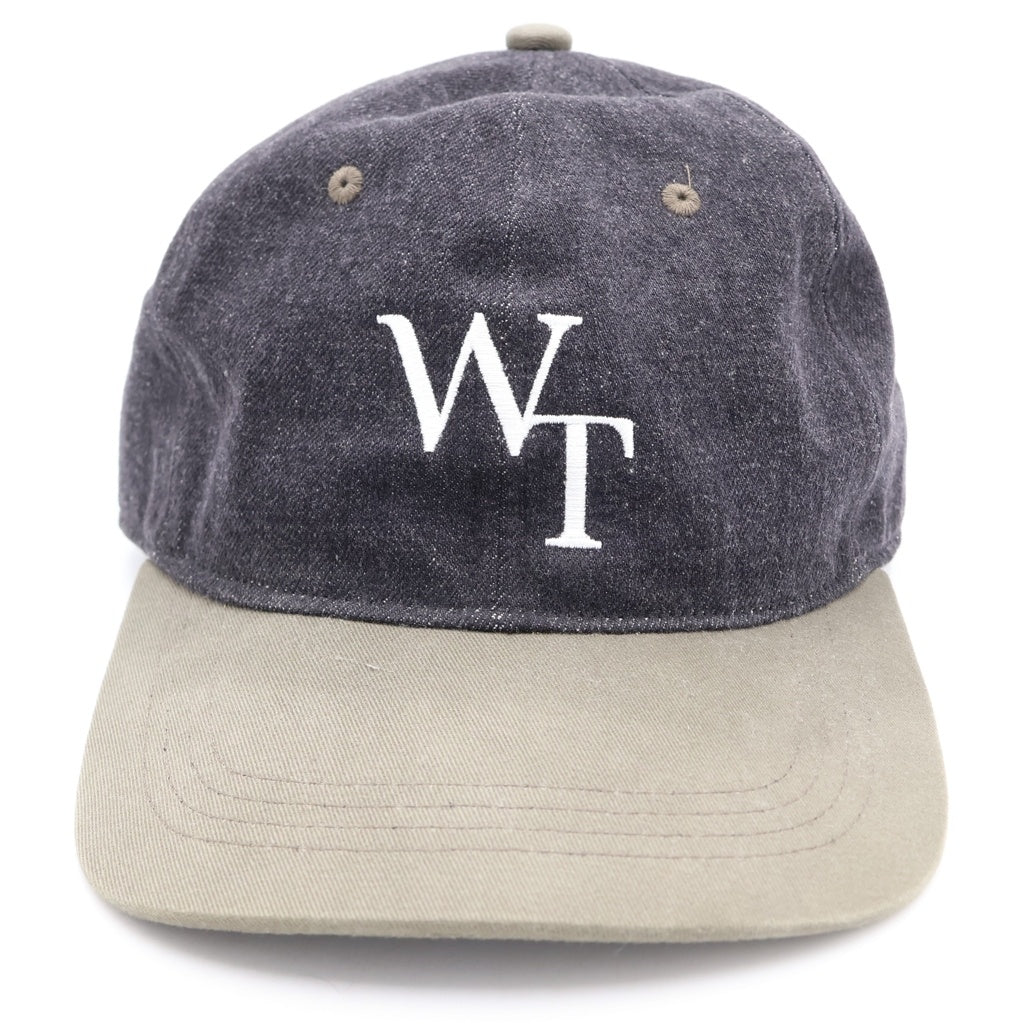 WTAPS(ダブルタップス) 22AW T-6H 03 CAP COTTON DENIM LEAGUE ロゴエンブロイダリー デニム 6パネル ベースボールキャップ 帽子 ブラック 222HCDT-HT14