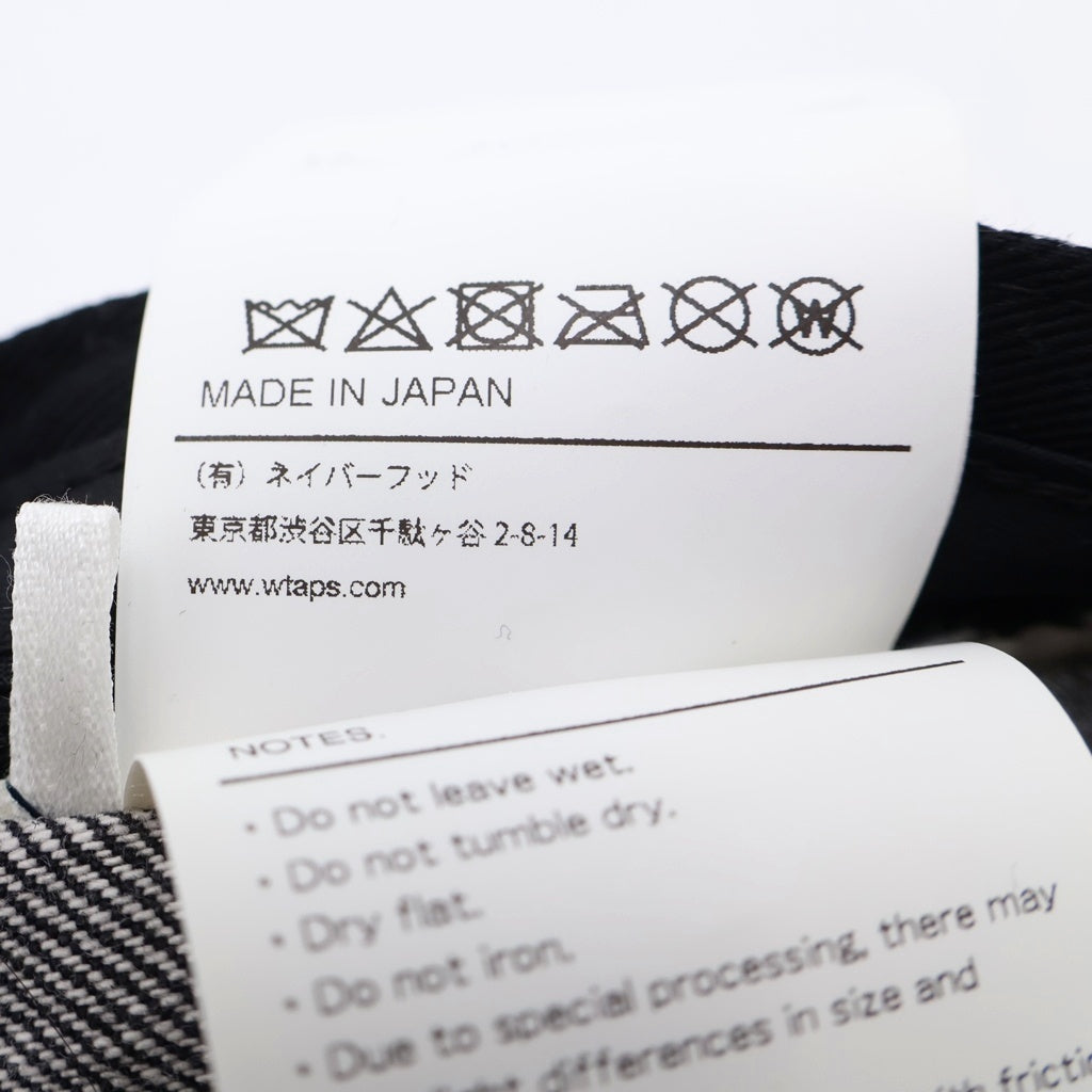 WTAPS(ダブルタップス) 22AW T-6H 03 CAP COTTON DENIM LEAGUE ロゴエンブロイダリー デニム 6パネル ベースボールキャップ 帽子 ブラック 222HCDT-HT14