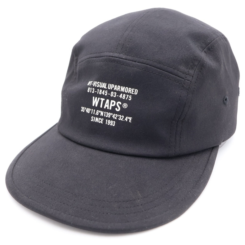 WTAPS(ダブルタップス) 23AW T-5 01 CAP POLY TWILL SPEC ロゴプリント キャンプキャップ 帽子 ブラック 232HCDT-HT06