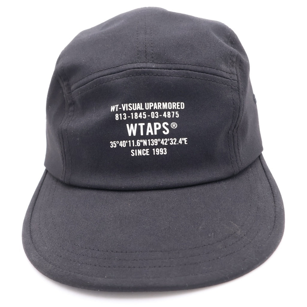 WTAPS(ダブルタップス) 23AW T-5 01 CAP POLY TWILL SPEC ロゴプリント キャンプキャップ 帽子 ブラック 232HCDT-HT06