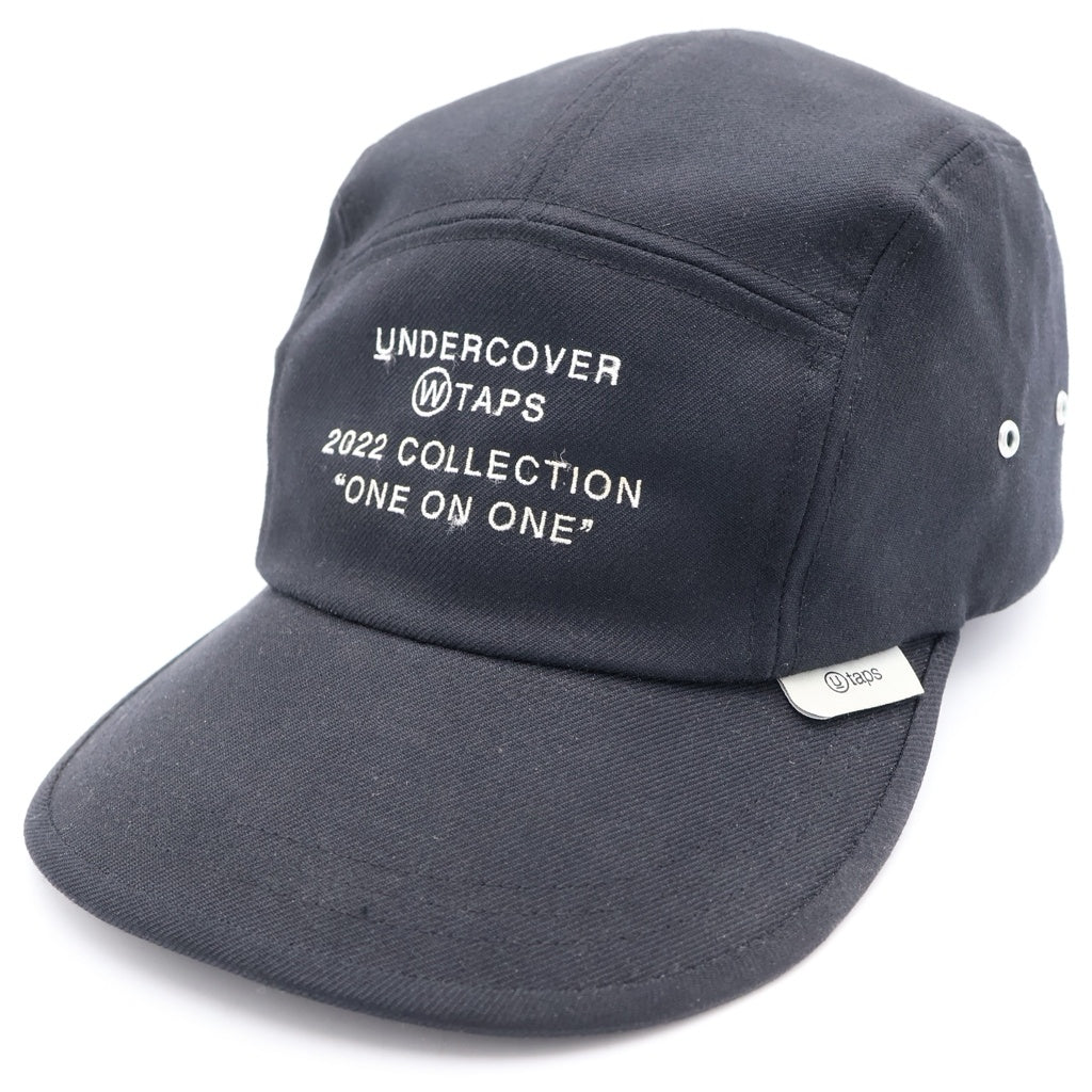 WTAPS(ダブルタップス) ×UNDERCOVER 21AW SWAP CAP WOPO TWILL アンダーカバー ロゴエンブロイダリー キャンプキャップ 帽子 ブラック 212HCUCD-HT01S