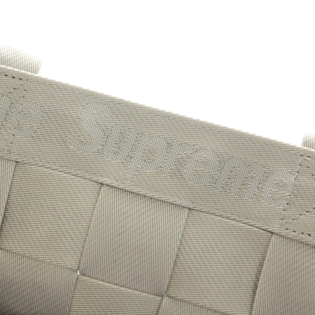 SUPREME(シュプリーム) 24SS Woven Tote Bag ロゴジャガード ウーブン トートバッグ グレー レディース