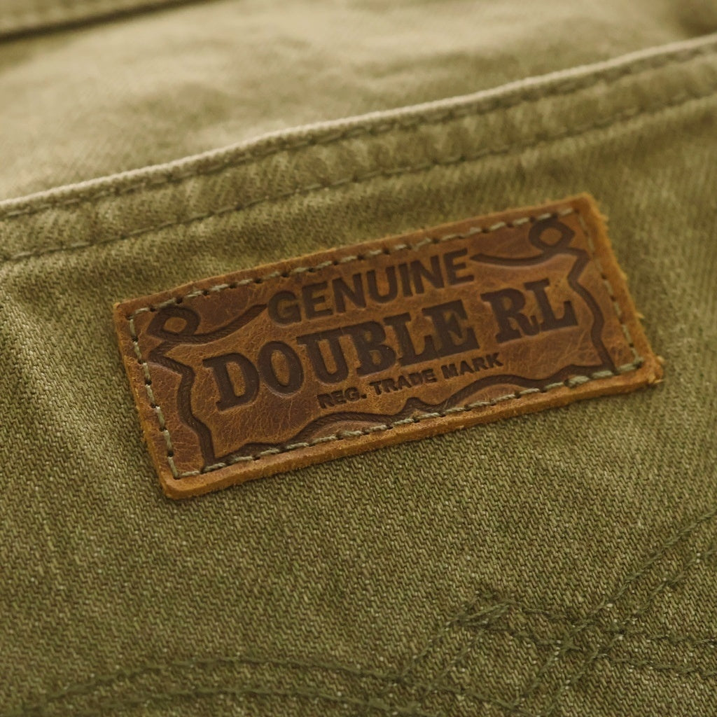 RRL(ダブルアールエル) レザートリム ツイル ロゴパッチ トートバッグ カーキ レディース