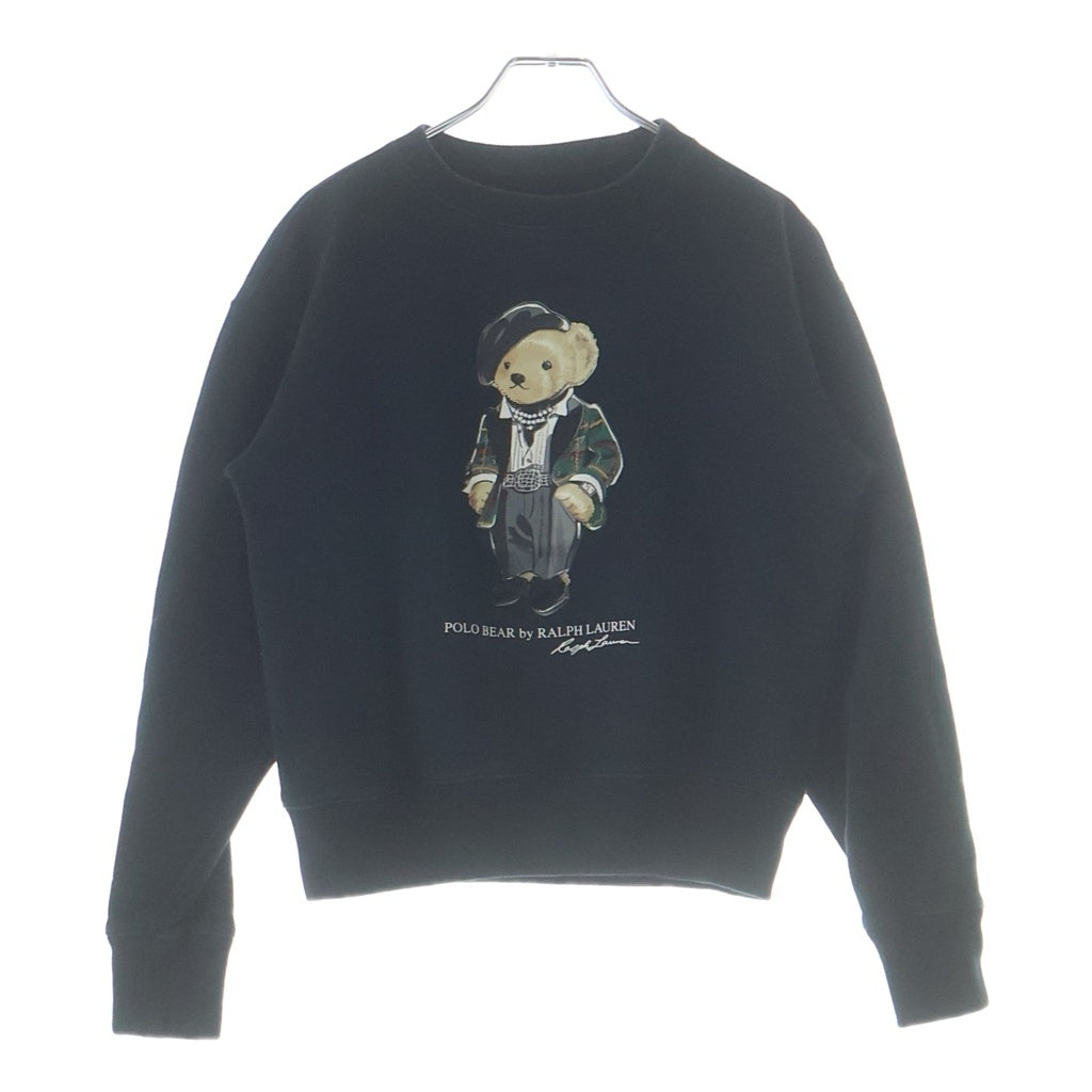 POLO RALPH LAUREN(ポロラルフローレン) POLO BEAR ポロベアープリント クルーネックスウェットシャツ トレーナー レディース ブラック