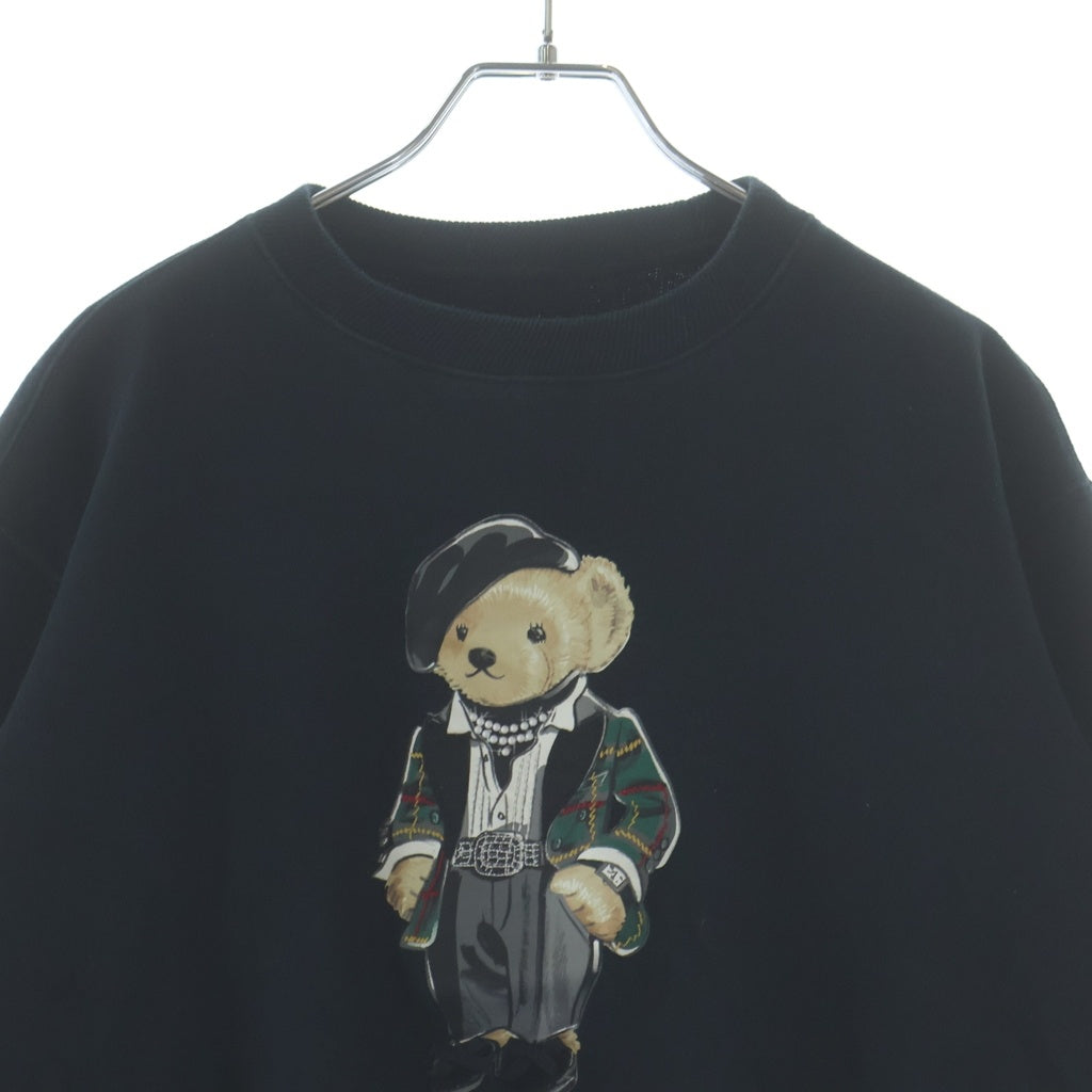 POLO RALPH LAUREN(ポロラルフローレン) POLO BEAR ポロベアープリント クルーネックスウェットシャツ トレーナー レディース ブラック
