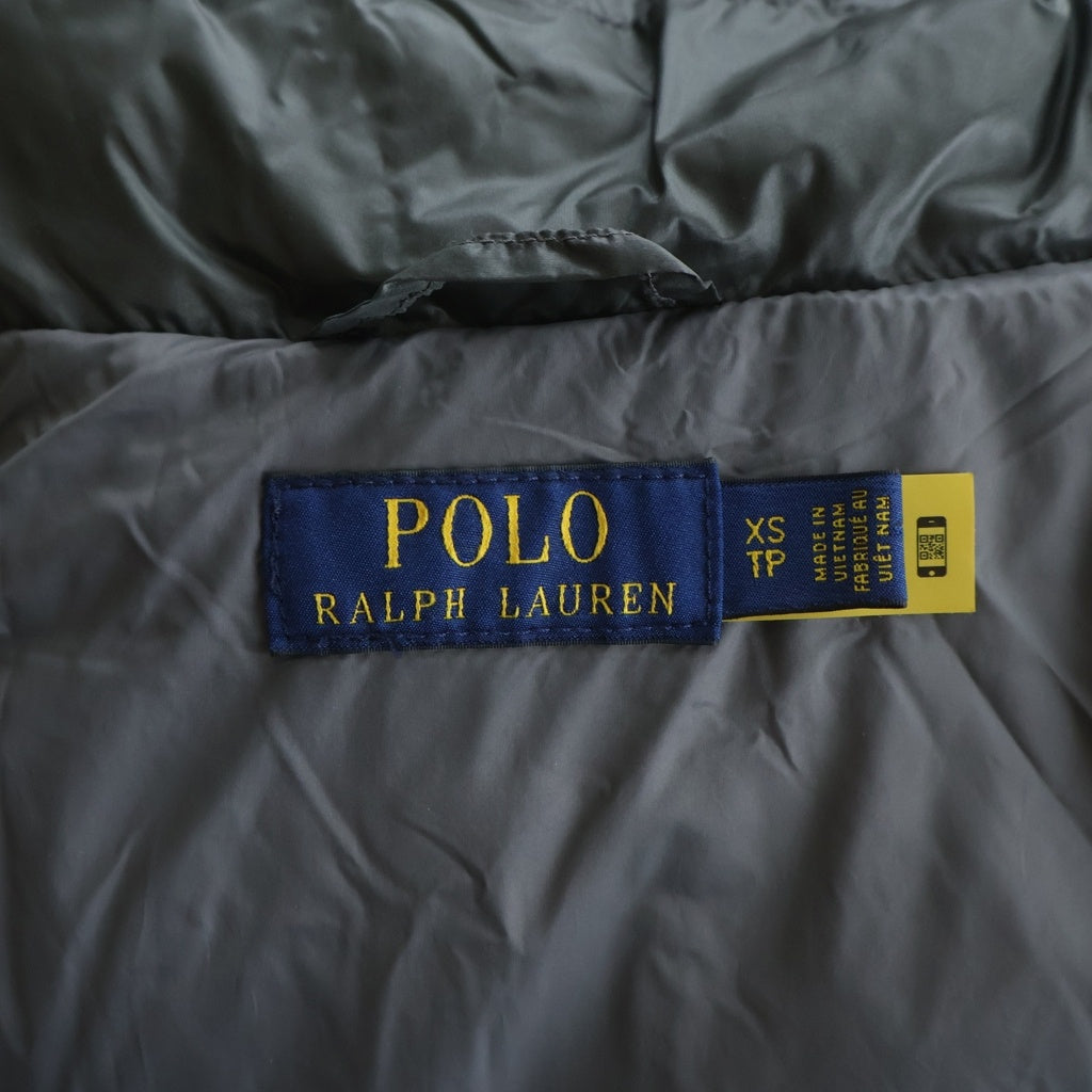 POLO RALPH LAUREN(ポロラルフローレン) スモールポニーエンブロイダリー ファーフーデッド ダウンコート ジャケット レディース グレー