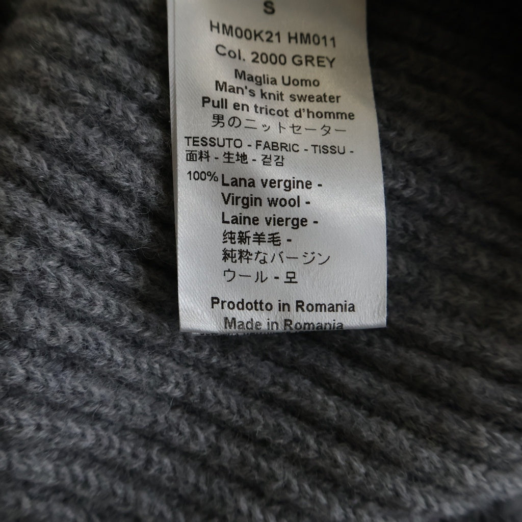 HED MAYNER(ヘドメイナー) 22AW DESTROYED TURTLENECK SWEATER デストロイ タートルネック ダメージ加工 ウール ニット セーター グレー HM00K21 HM011
