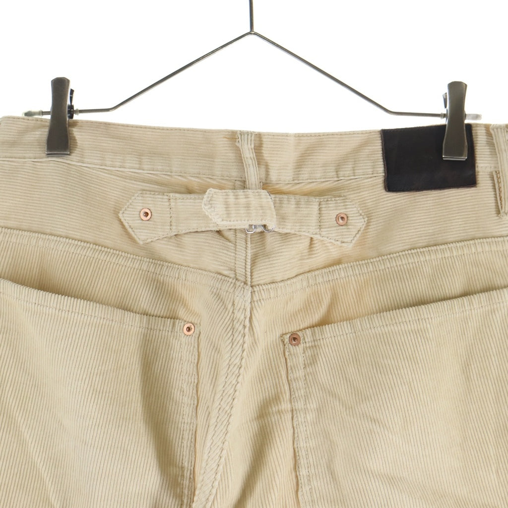 SUGARHILL(シュガーヒル) 22AW ボタンフライ シンチバック コーデュロイ ストレート パンツ ベージュ 22AWPT02