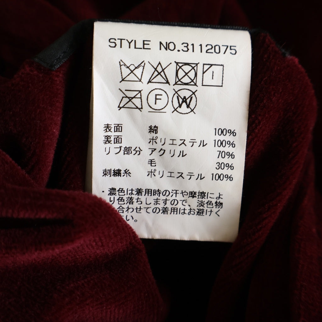 SCHOTT(ショット) VELVETEEN SOUVENIR JAKET ヴェルヴェティーン 別珍 スーベニア ベロア リバーシブル ジャケット ブルゾン レッド 3112075