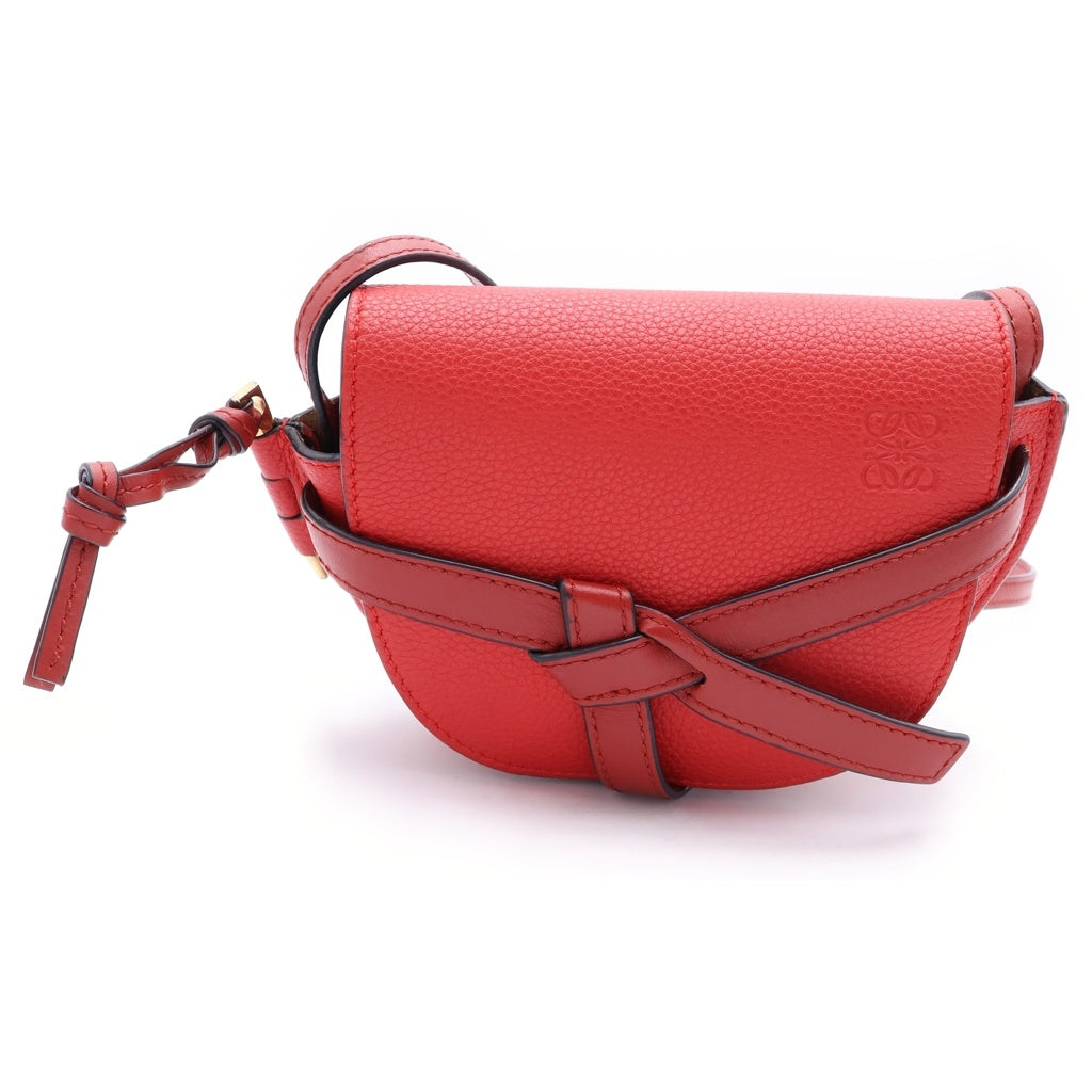 LOEWE(ロエベ) ゲート ミニ レザーショルダーバッグ レッド 321.12.U62