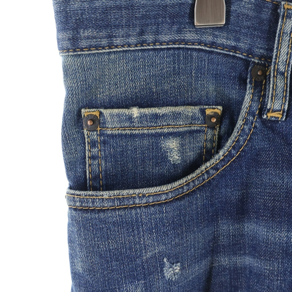 DSQUARED2(ディースクエアード) 16AW TIDY BIKER JEANS タディバイカージーンズ ダメージ加工ボタンフライスキニーデニムパンツ インディゴ S74LB0029 S30144