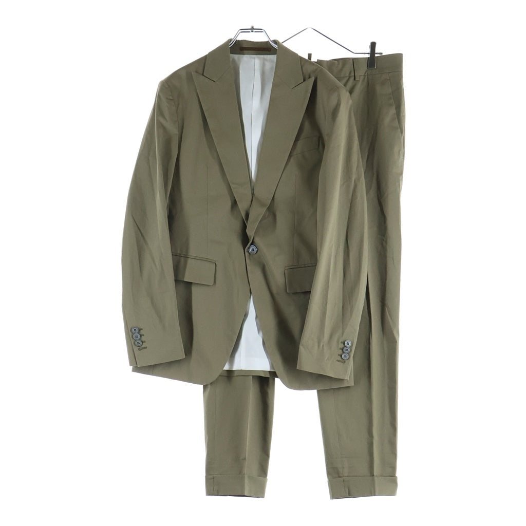 DSQUARED2(ディースクエアード) 20SS 2Bセットアップスーツ コットン シングルテーラードジャケット ダブルスラックスジップフライパンツ ベージュ S74FT0399