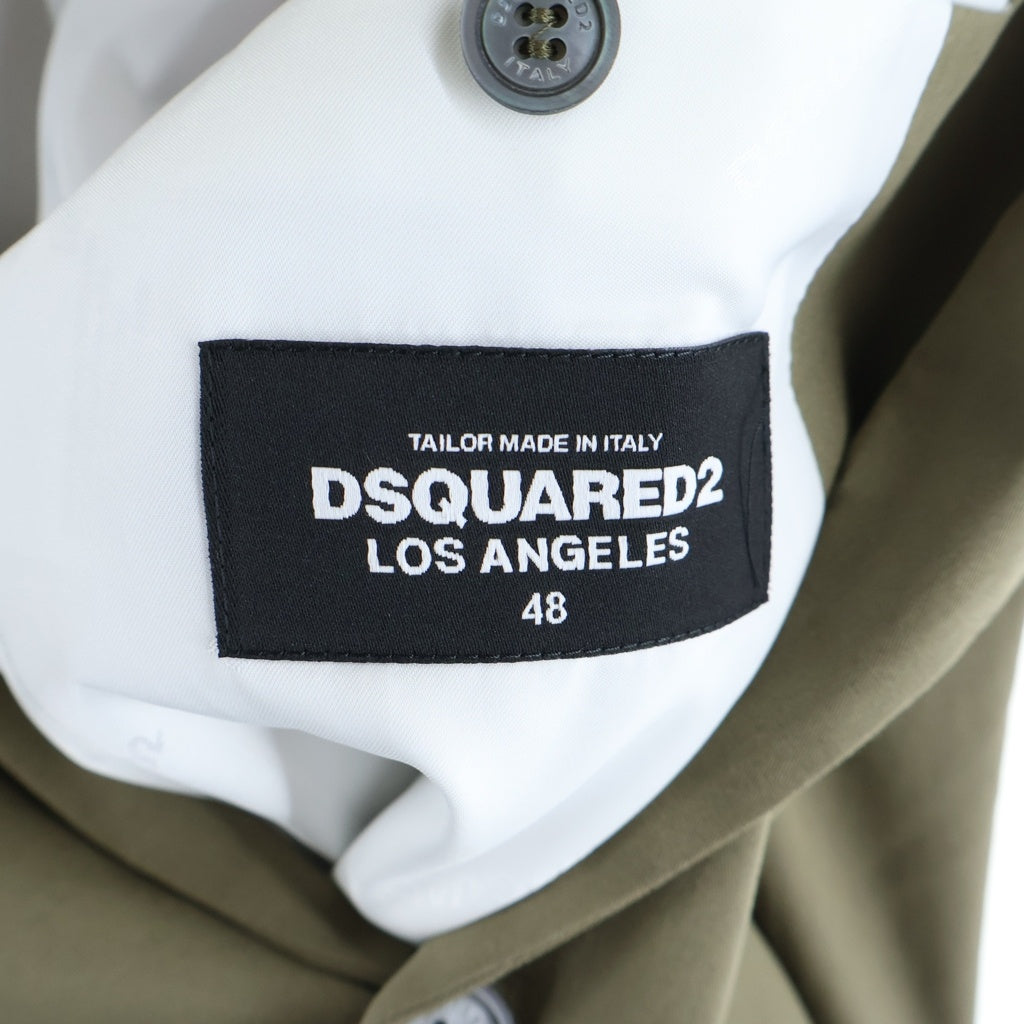 DSQUARED2(ディースクエアード) 20SS 2Bセットアップスーツ コットン シングルテーラードジャケット ダブルスラックスジップフライパンツ ベージュ S74FT0399