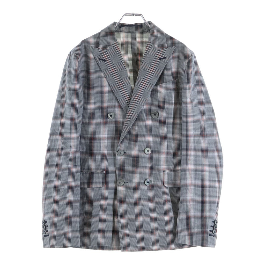 DSQUARED2(ディースクエアード) 17SS 2Bセットアップスーツ チェック柄 コットン ダブルテーラードジャケット ボタンフライスラックスパンツ グレー S74FT0282