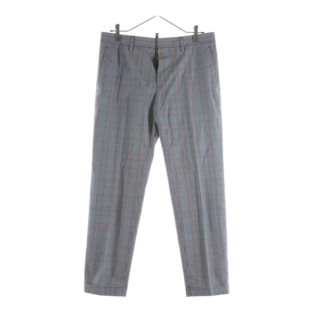 DSQUARED2(ディースクエアード) 17SS 2Bセットアップスーツ チェック柄 コットン ダブルテーラードジャケット ボタンフライスラックスパンツ グレー S74FT0282