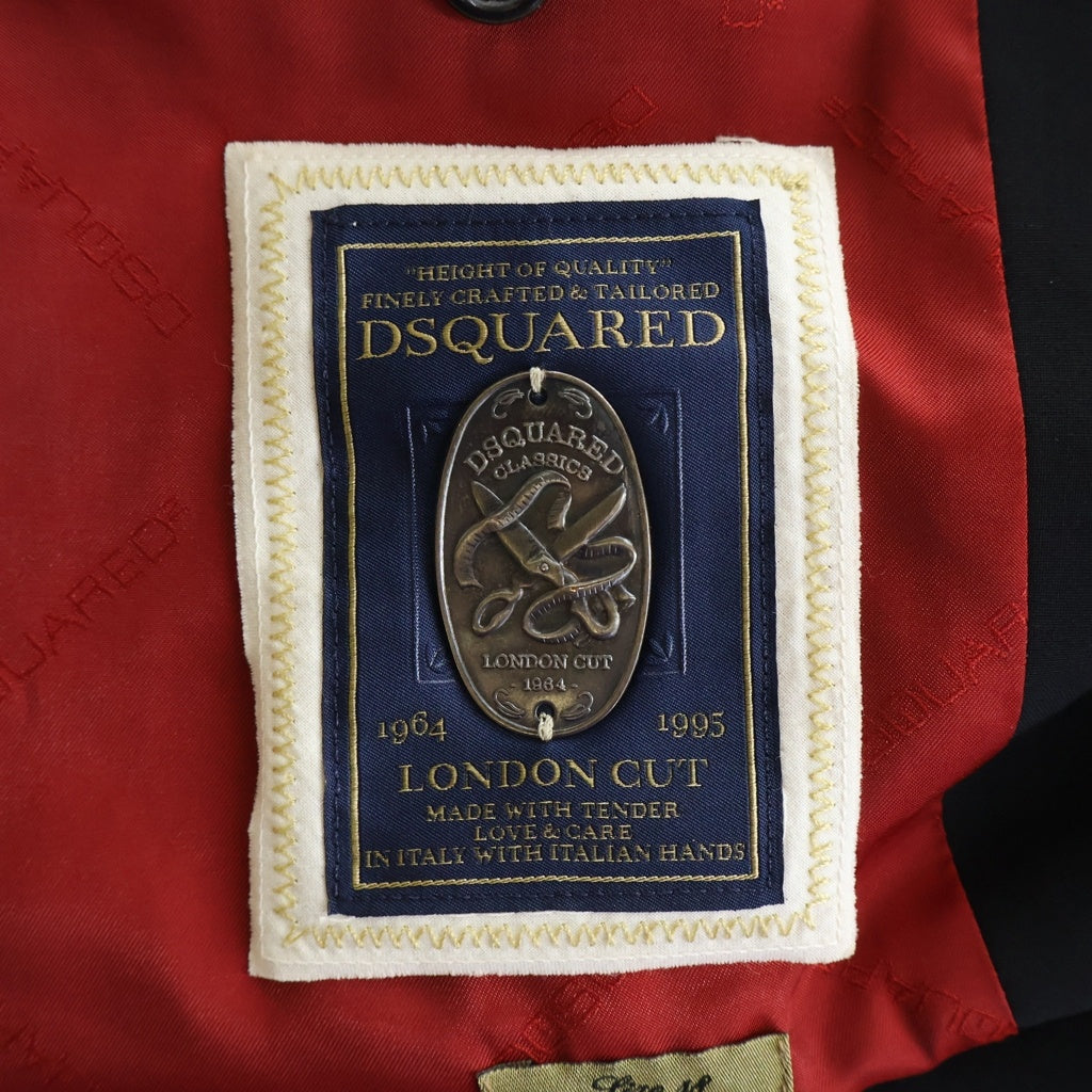 DSQUARED2(ディースクエアード) LONDON CUT WOOL SINGLE TAILORED JACKET ロンドンカット ウールシングルテーラードジャケット ブラック 74FT11839312