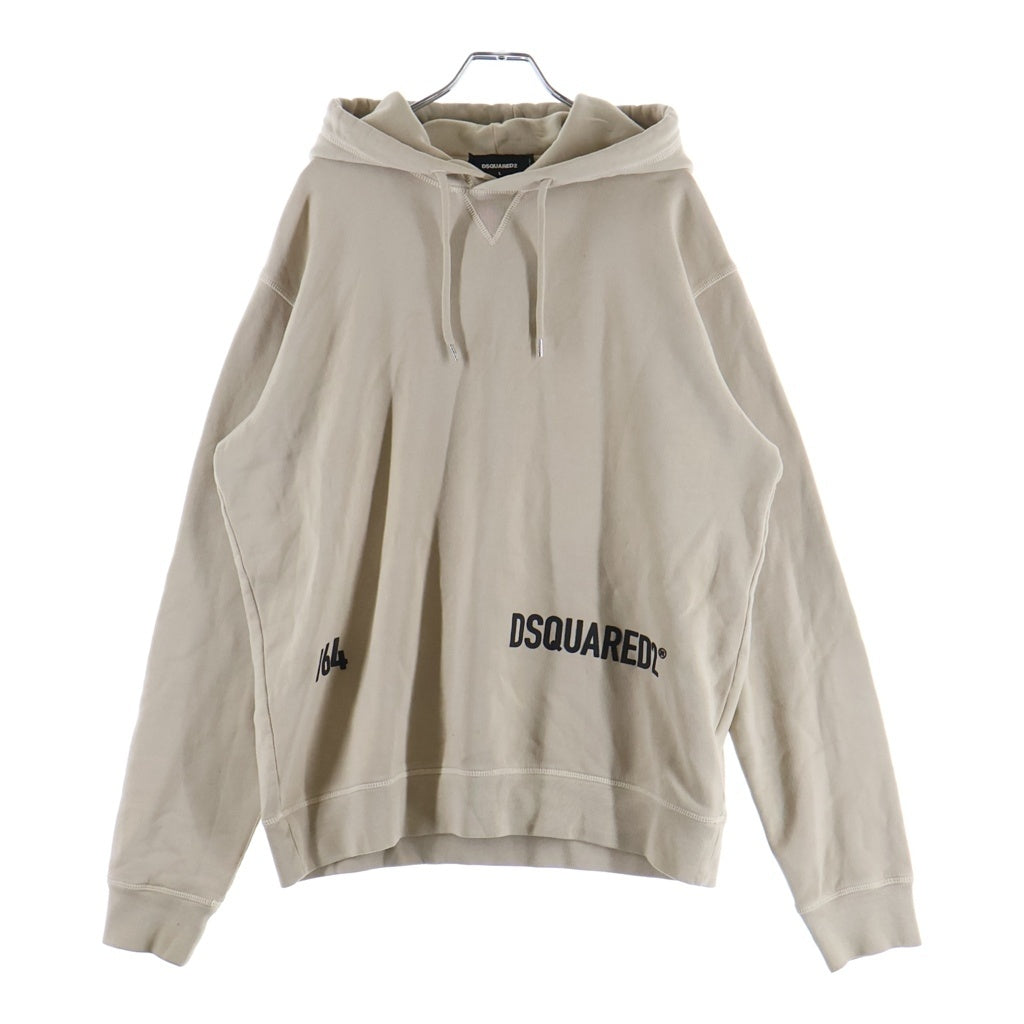 DSQUARED2(ディースクエアード) 21AW グラフィックロゴプリントフーディー プルオーバーパーカー ベージュ S74GU0532