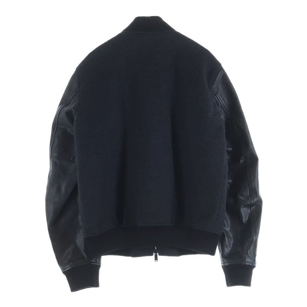 DSQUARED2(ディースクエアード) レザー切り返しスタジアムジャケット ジップアップブルゾン グレー 74AM047642892