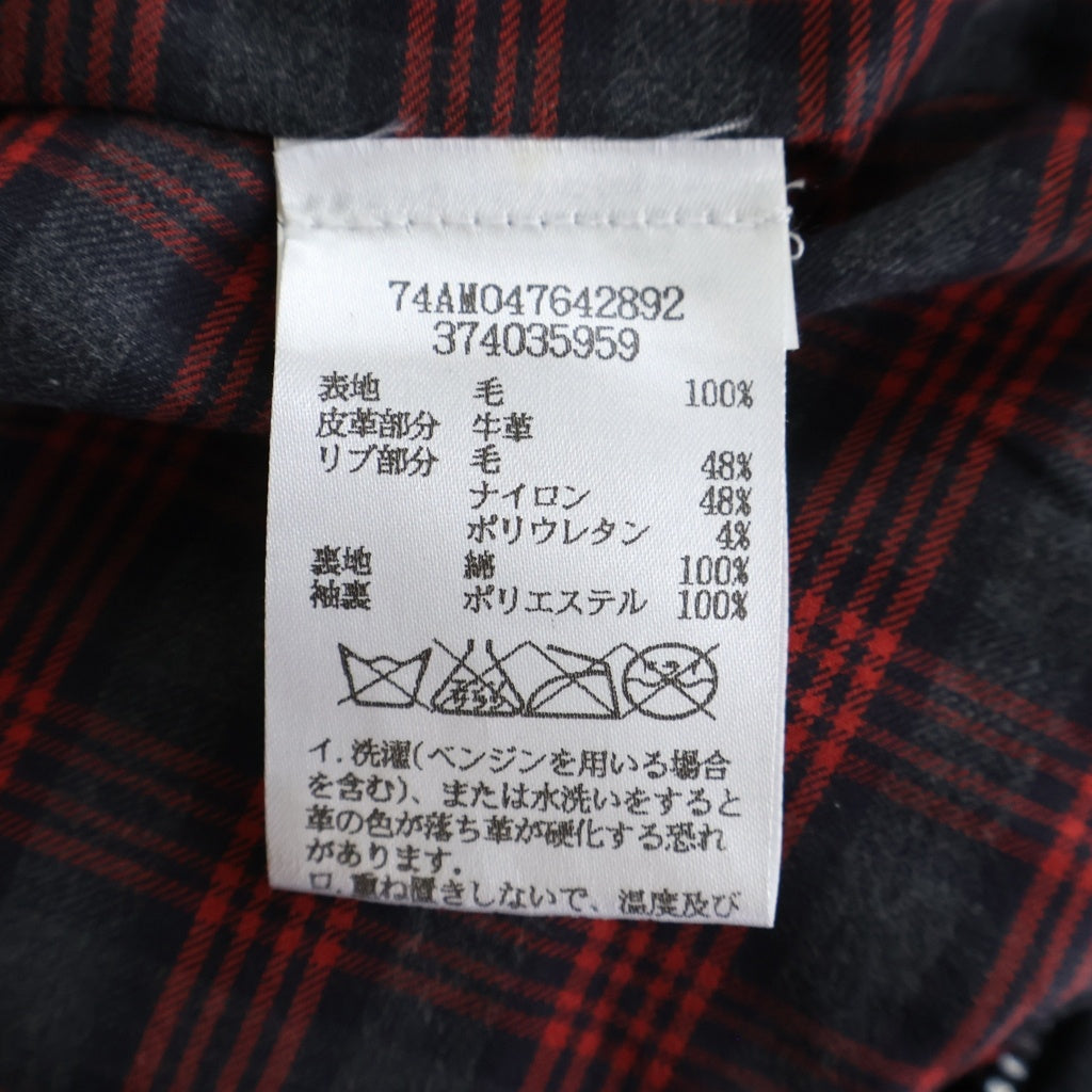 DSQUARED2(ディースクエアード) レザー切り返しスタジアムジャケット ジップアップブルゾン グレー 74AM047642892