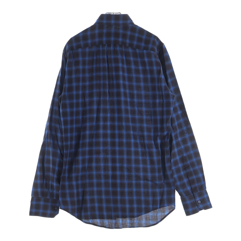 DSQUARED2(ディースクエアード) 15AW レギュラーカラー オンブレチェック長袖シャツ ブルー S74DL0790
