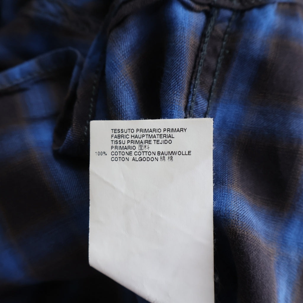 DSQUARED2(ディースクエアード) 15AW レギュラーカラー オンブレチェック長袖シャツ ブルー S74DL0790