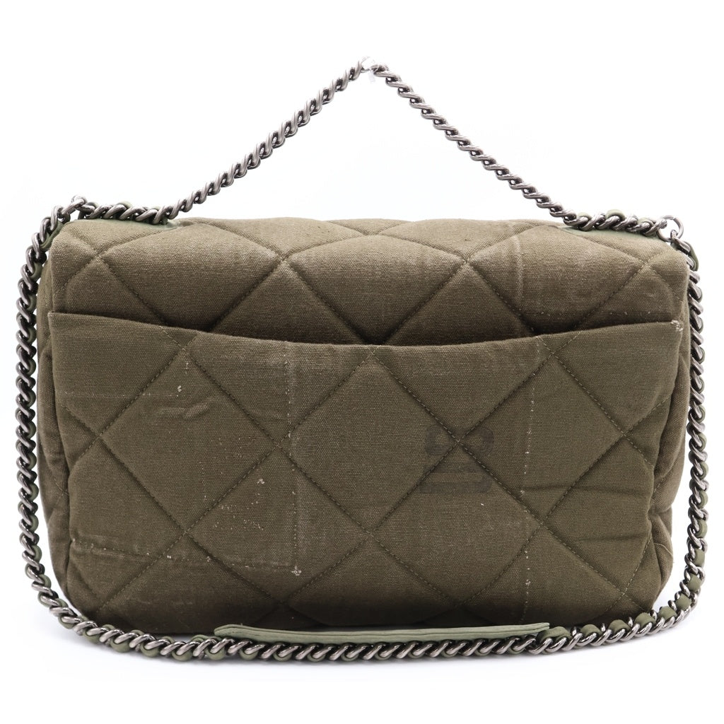 READY MADE(レディメイド) BIG CHAIN BAG ビッグチェーン 再構築 キルティング キャンバスショルダーバッグ カーキ RE-CO-KH-00-00-168