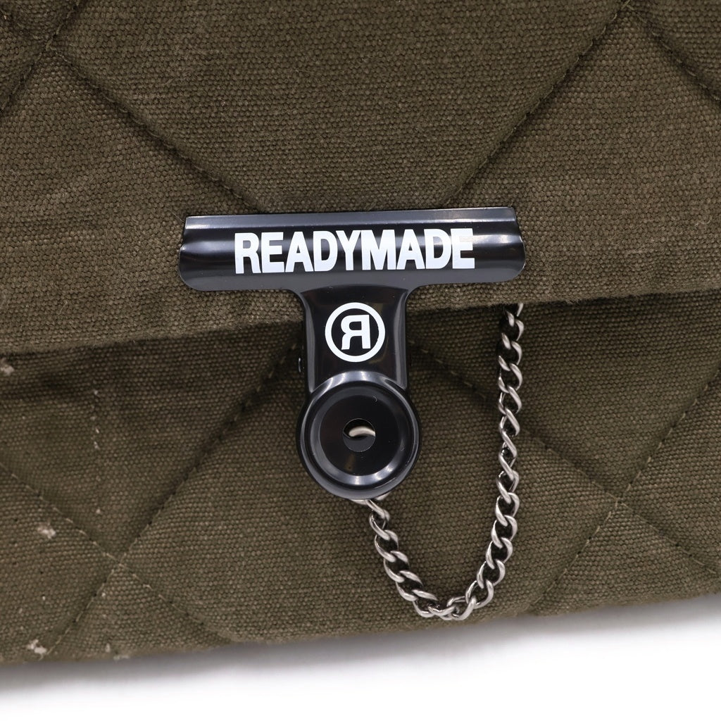 READY MADE(レディメイド) BIG CHAIN BAG ビッグチェーン 再構築 キルティング キャンバスショルダーバッグ カーキ RE-CO-KH-00-00-168