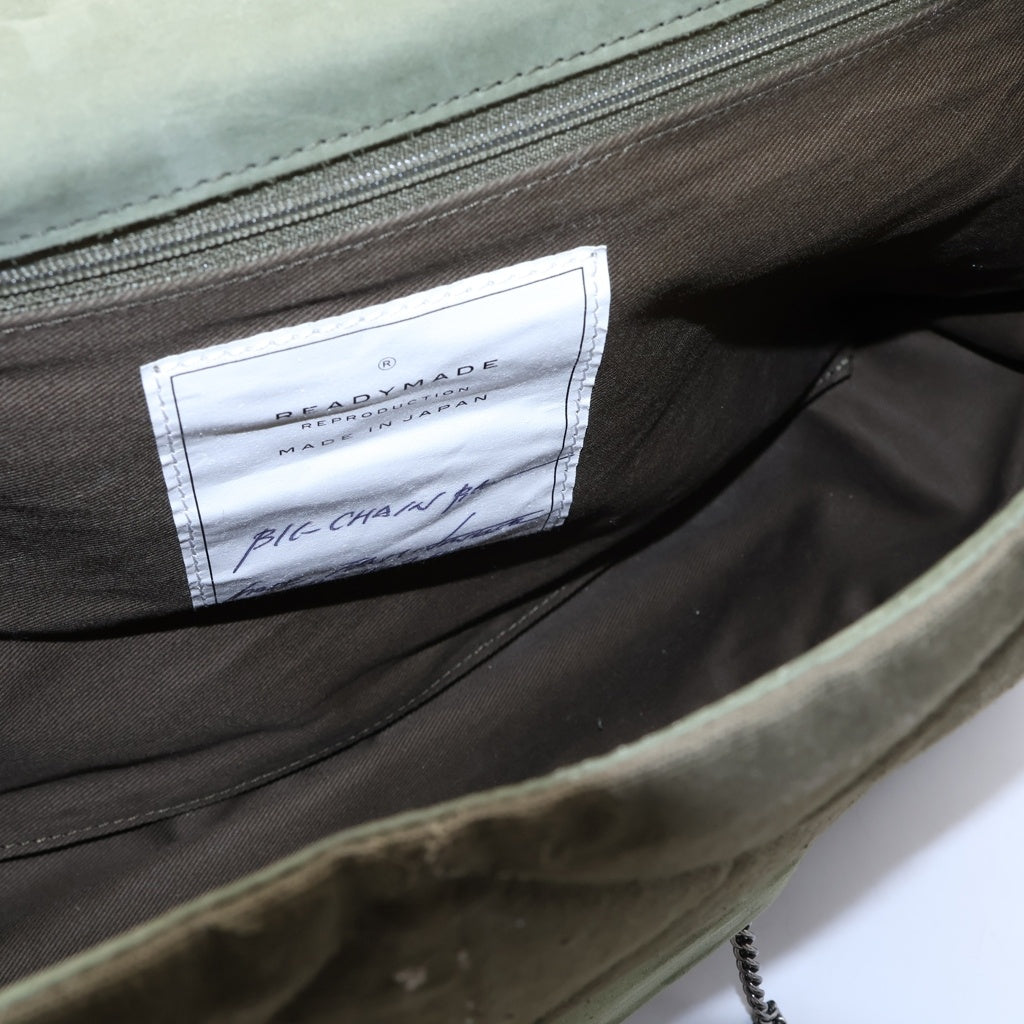 READY MADE(レディメイド) BIG CHAIN BAG ビッグチェーン 再構築 キルティング キャンバスショルダーバッグ カーキ RE-CO-KH-00-00-168