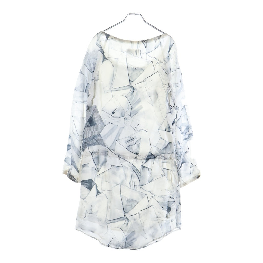 MM6 Maison Margiela(エムエムシックスメゾンマルジェラ) 06AW ARCHIVE アーカイブ ここのえ期 キュプラ 総柄 転写プリント ワンピース ドレス レディース ホワイト 32 CT031