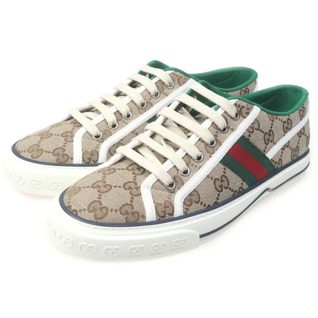 GUCCI(グッチ) TENNIS 1977 テニス GGキャンバス ローカットスニーカー ブラウン/グリーン/レッド 606111