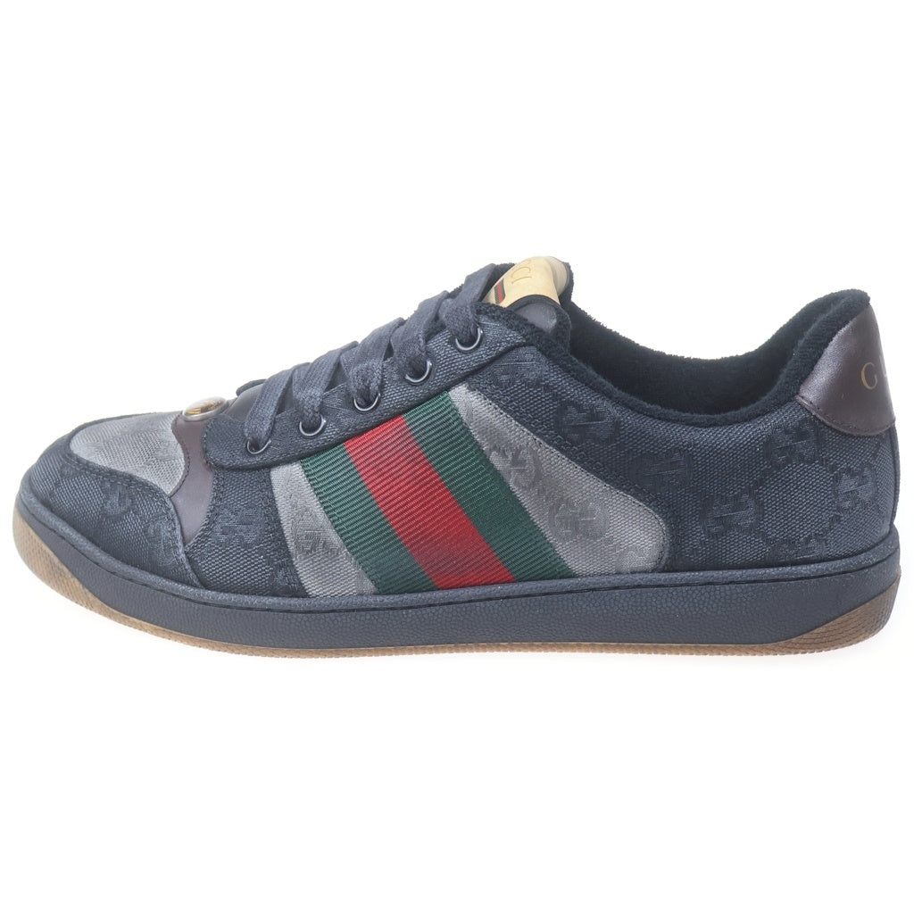 GUCCI(グッチ) SCREENER スクリーナー GGキャンバス ローカットスニーカー ブラック/グリーン/レッド 857889