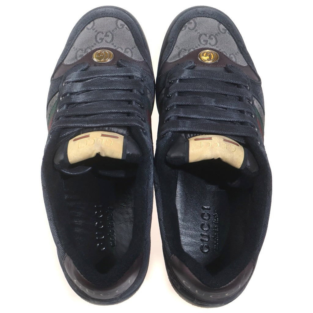GUCCI(グッチ) SCREENER スクリーナー GGキャンバス ローカットスニーカー ブラック/グリーン/レッド 857889