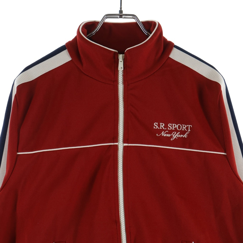 NO BRAND(ノーブランド) Sporty & Rich スポーティアンドリッチ ロゴ刺繍 ポリコットン トラックジャケット レッド