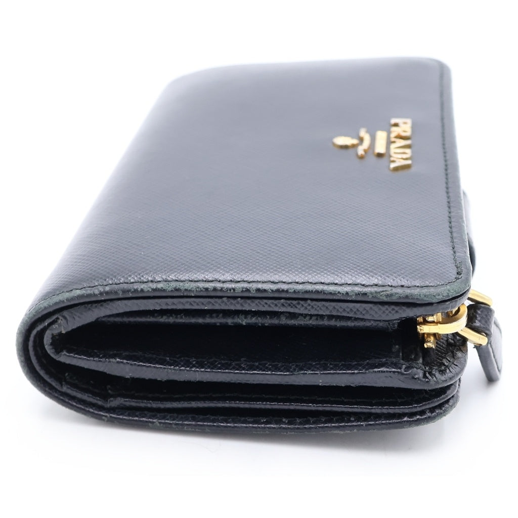 PRADA(プラダ) サフィアーノ レザー コンパクトウォレット 二つ折り財布 ブラック 1ML225 レディース