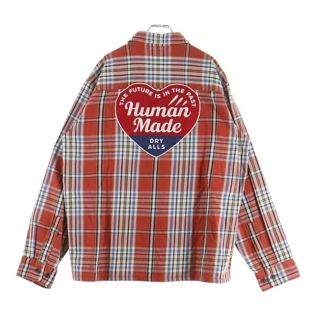 HUMAN MADE(ヒューマンメイド) CHECK SHIRT ハートワッペン フランネル チェックシャツ レッド HM31SH004