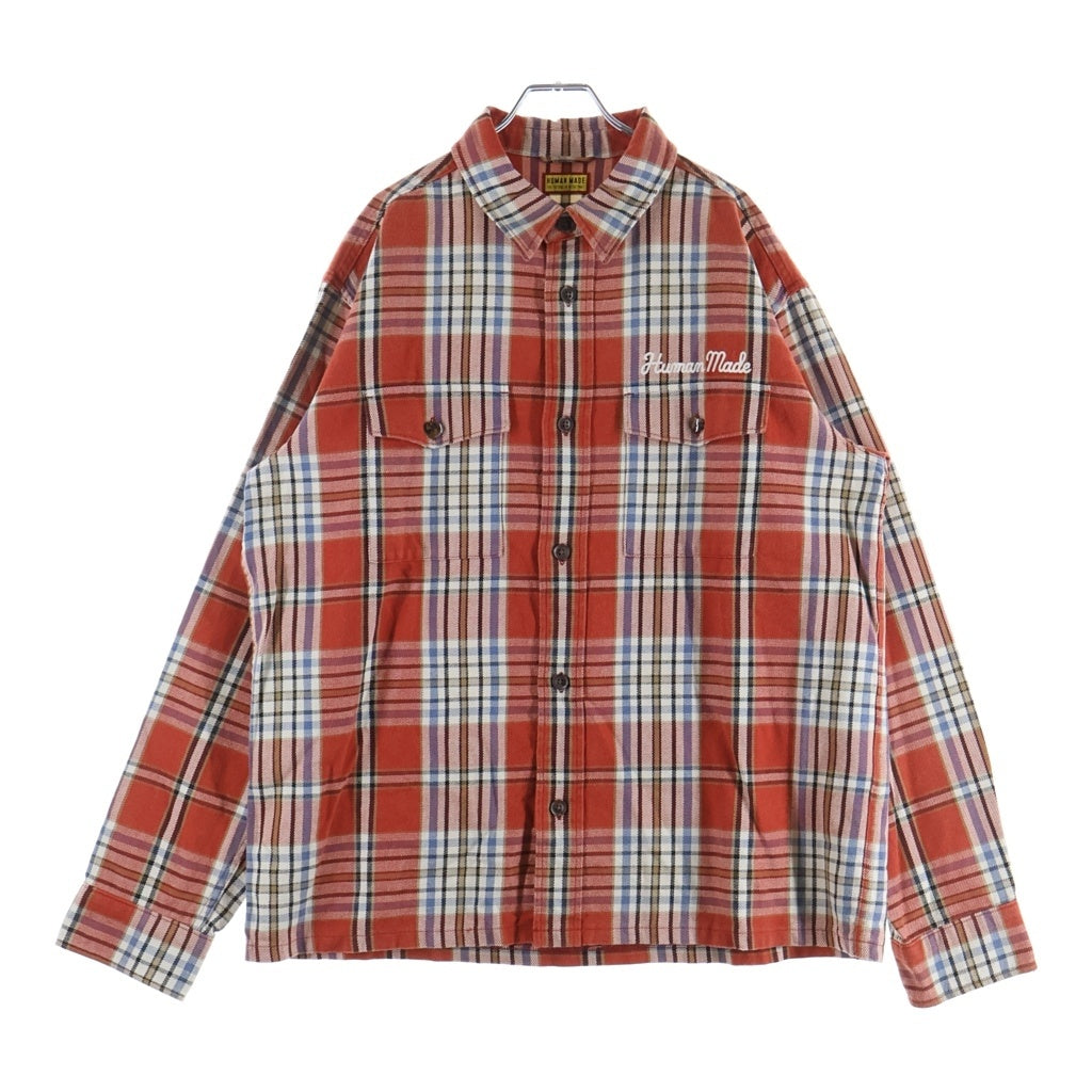 HUMAN MADE(ヒューマンメイド) CHECK SHIRT ハートワッペン フランネル チェックシャツ レッド HM31SH004
