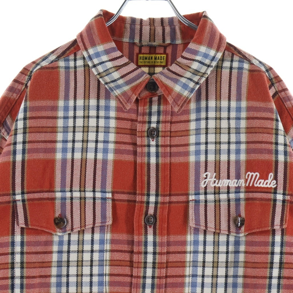 HUMAN MADE(ヒューマンメイド) CHECK SHIRT ハートワッペン フランネル チェックシャツ レッド HM31SH004