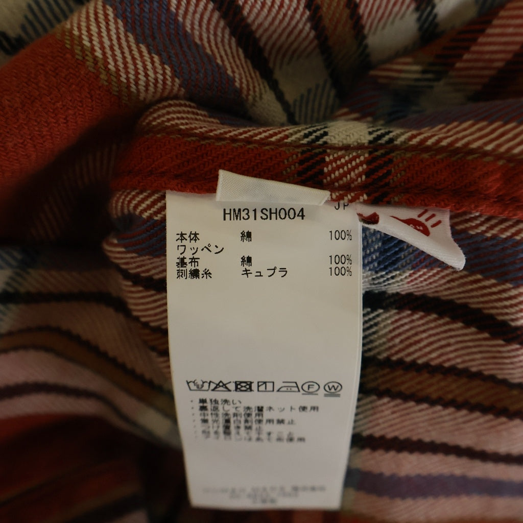 HUMAN MADE(ヒューマンメイド) CHECK SHIRT ハートワッペン フランネル チェックシャツ レッド HM31SH004