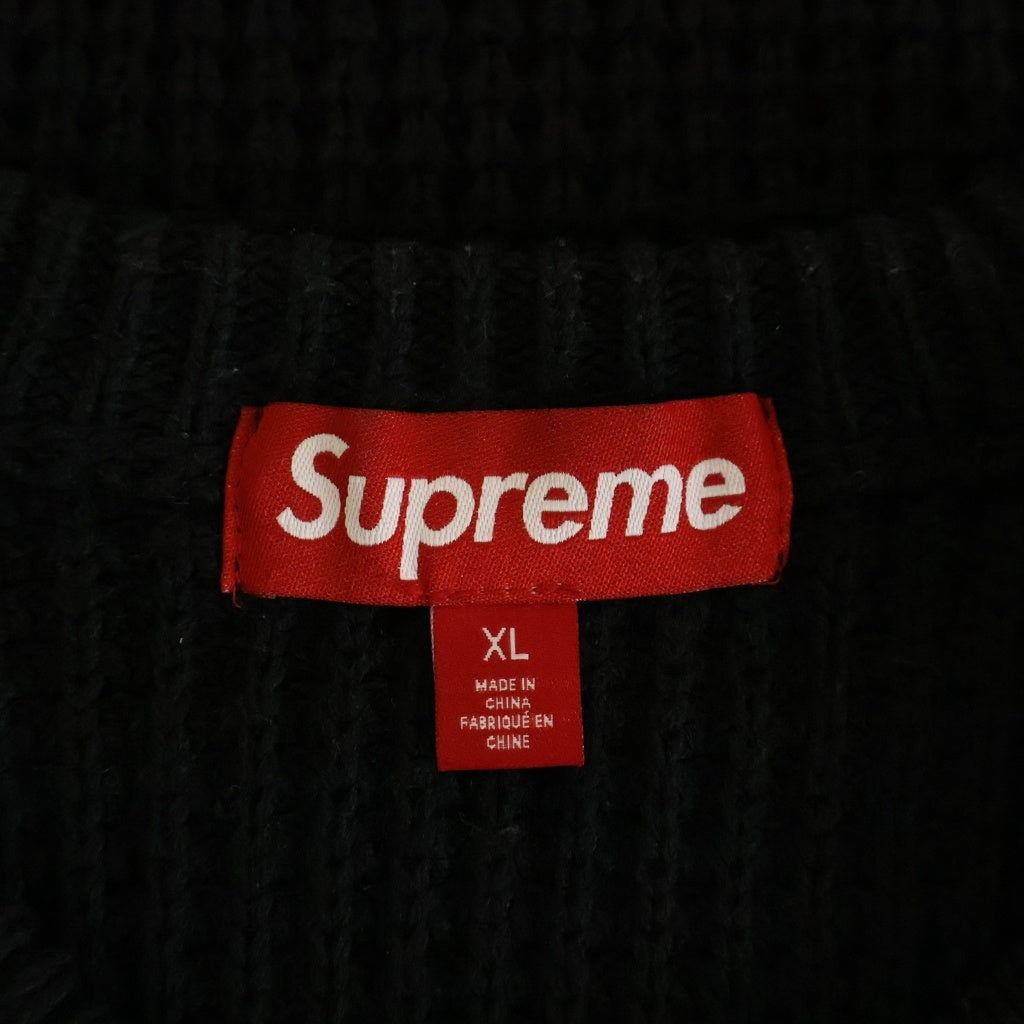 SUPREME(シュプリーム) 24AW Waffle Small Box Sweater ワッフル スモールボックスセーター ブラック