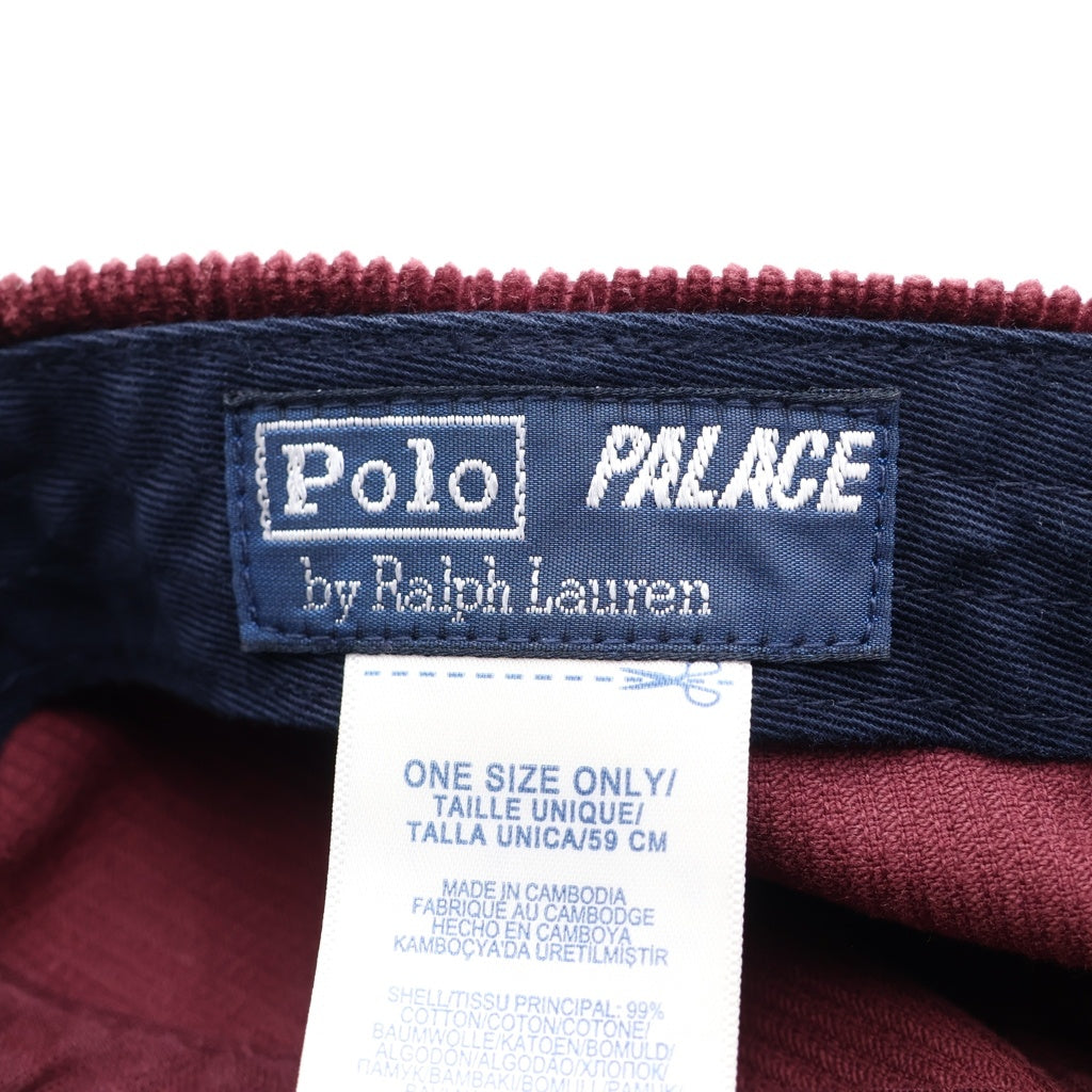 Palace Skateboards(パレススケートボーズ) ×RARPH LAUREN CLASSIC POLO CAP CORDUROY ポロ ラルフローレン コーデュロイキャップ バーガンディ レディース